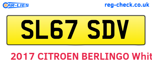 SL67SDV are the vehicle registration plates.