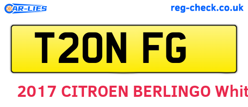 T20NFG are the vehicle registration plates.