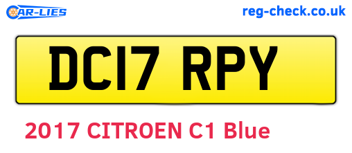 DC17RPY are the vehicle registration plates.