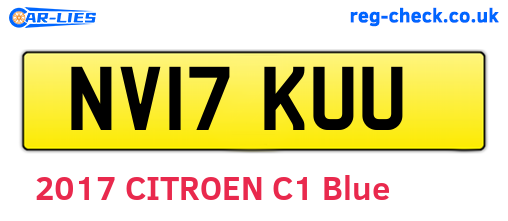 NV17KUU are the vehicle registration plates.