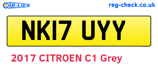NK17UYY are the vehicle registration plates.