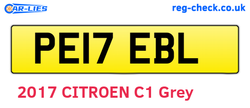 PE17EBL are the vehicle registration plates.