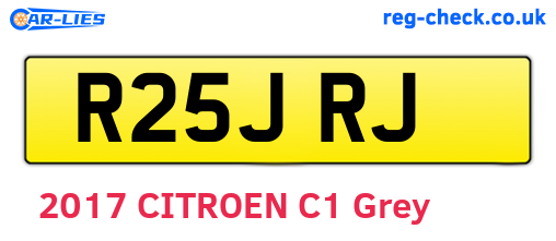 R25JRJ are the vehicle registration plates.