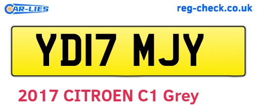 YD17MJY are the vehicle registration plates.