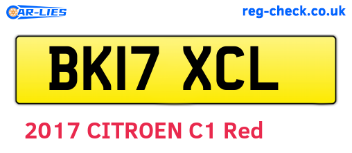 BK17XCL are the vehicle registration plates.