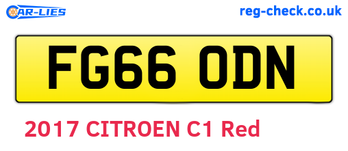 FG66ODN are the vehicle registration plates.