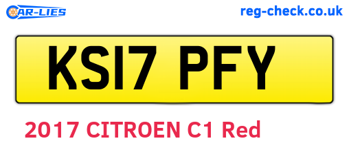 KS17PFY are the vehicle registration plates.