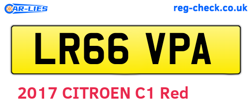 LR66VPA are the vehicle registration plates.