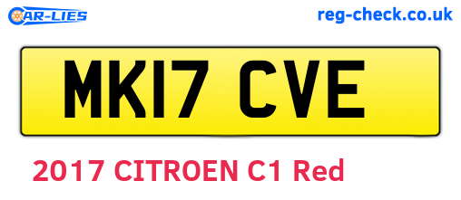 MK17CVE are the vehicle registration plates.