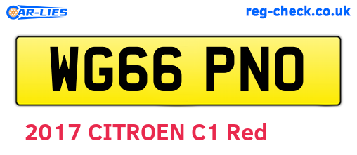 WG66PNO are the vehicle registration plates.
