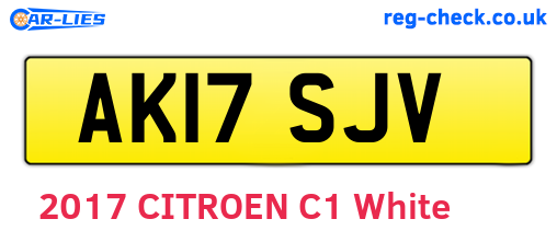 AK17SJV are the vehicle registration plates.
