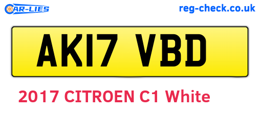 AK17VBD are the vehicle registration plates.