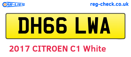 DH66LWA are the vehicle registration plates.