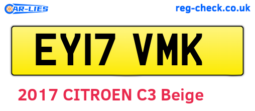 EY17VMK are the vehicle registration plates.