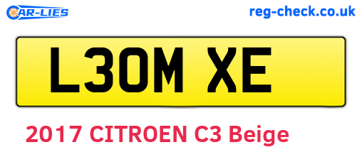 L30MXE are the vehicle registration plates.