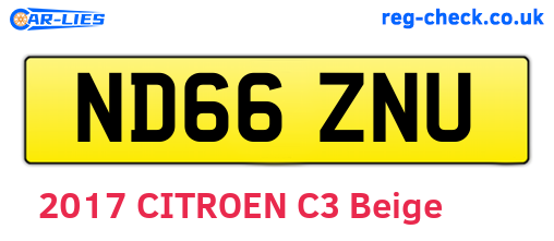 ND66ZNU are the vehicle registration plates.