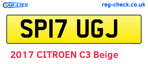 SP17UGJ are the vehicle registration plates.