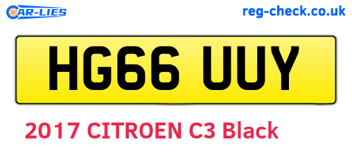 HG66UUY are the vehicle registration plates.