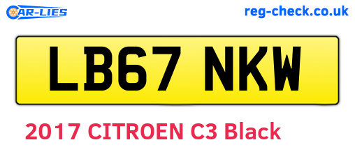 LB67NKW are the vehicle registration plates.