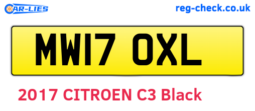 MW17OXL are the vehicle registration plates.