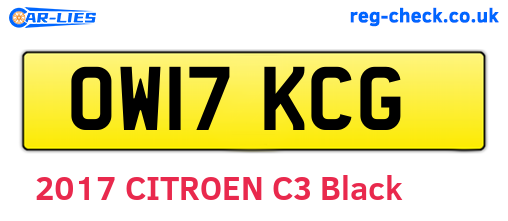 OW17KCG are the vehicle registration plates.