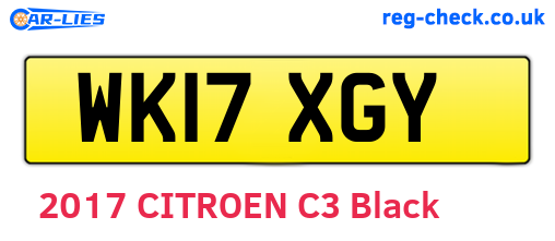 WK17XGY are the vehicle registration plates.