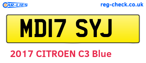 MD17SYJ are the vehicle registration plates.