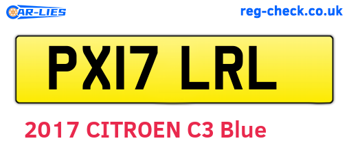 PX17LRL are the vehicle registration plates.