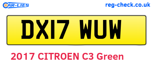 DX17WUW are the vehicle registration plates.