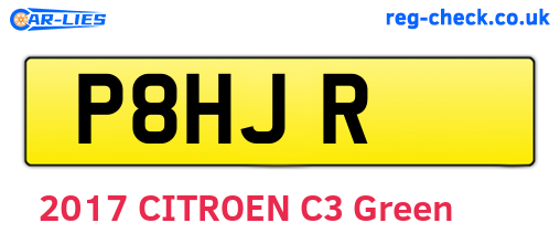 P8HJR are the vehicle registration plates.