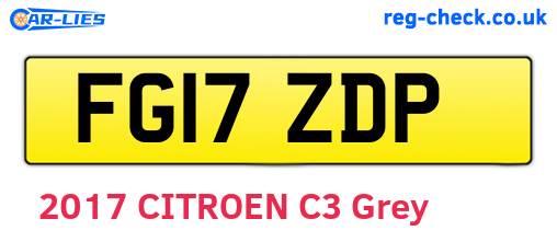 FG17ZDP are the vehicle registration plates.