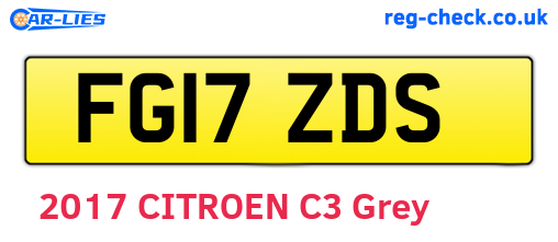 FG17ZDS are the vehicle registration plates.