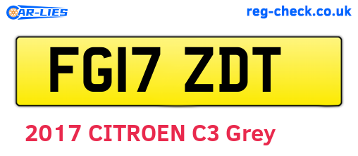 FG17ZDT are the vehicle registration plates.