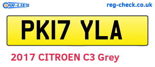 PK17YLA are the vehicle registration plates.