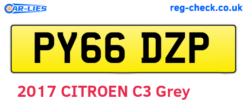 PY66DZP are the vehicle registration plates.