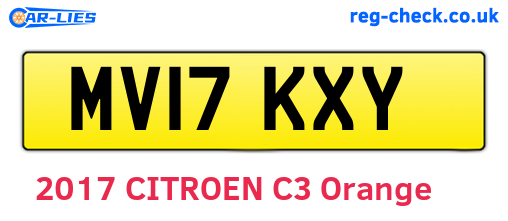 MV17KXY are the vehicle registration plates.