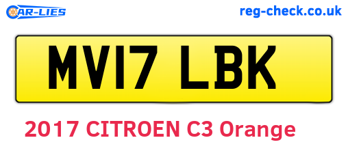 MV17LBK are the vehicle registration plates.