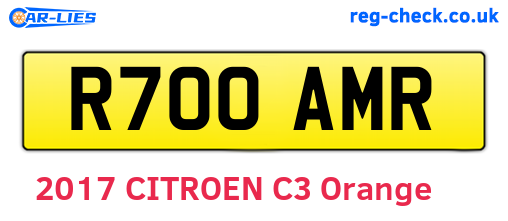 R700AMR are the vehicle registration plates.