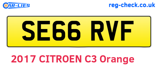 SE66RVF are the vehicle registration plates.