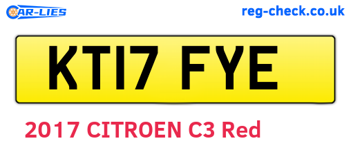 KT17FYE are the vehicle registration plates.
