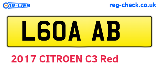 L60AAB are the vehicle registration plates.