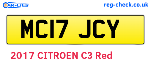 MC17JCY are the vehicle registration plates.