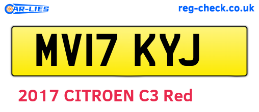 MV17KYJ are the vehicle registration plates.