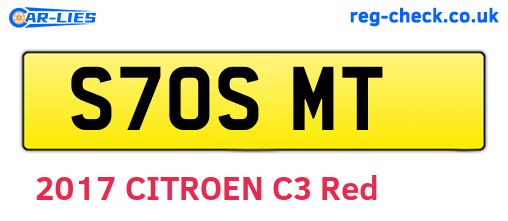 S70SMT are the vehicle registration plates.