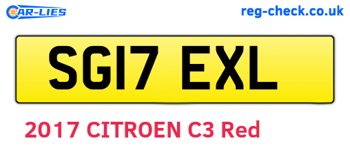 SG17EXL are the vehicle registration plates.