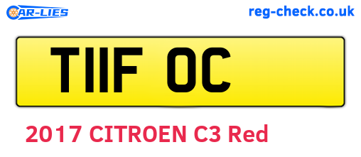 T11FOC are the vehicle registration plates.