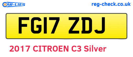 FG17ZDJ are the vehicle registration plates.