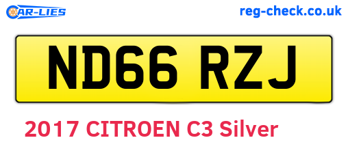 ND66RZJ are the vehicle registration plates.
