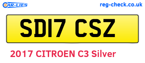 SD17CSZ are the vehicle registration plates.