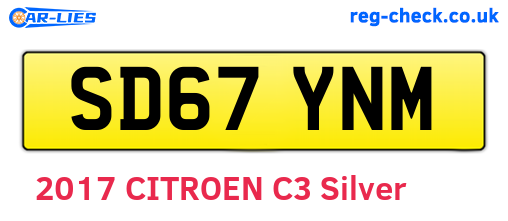 SD67YNM are the vehicle registration plates.